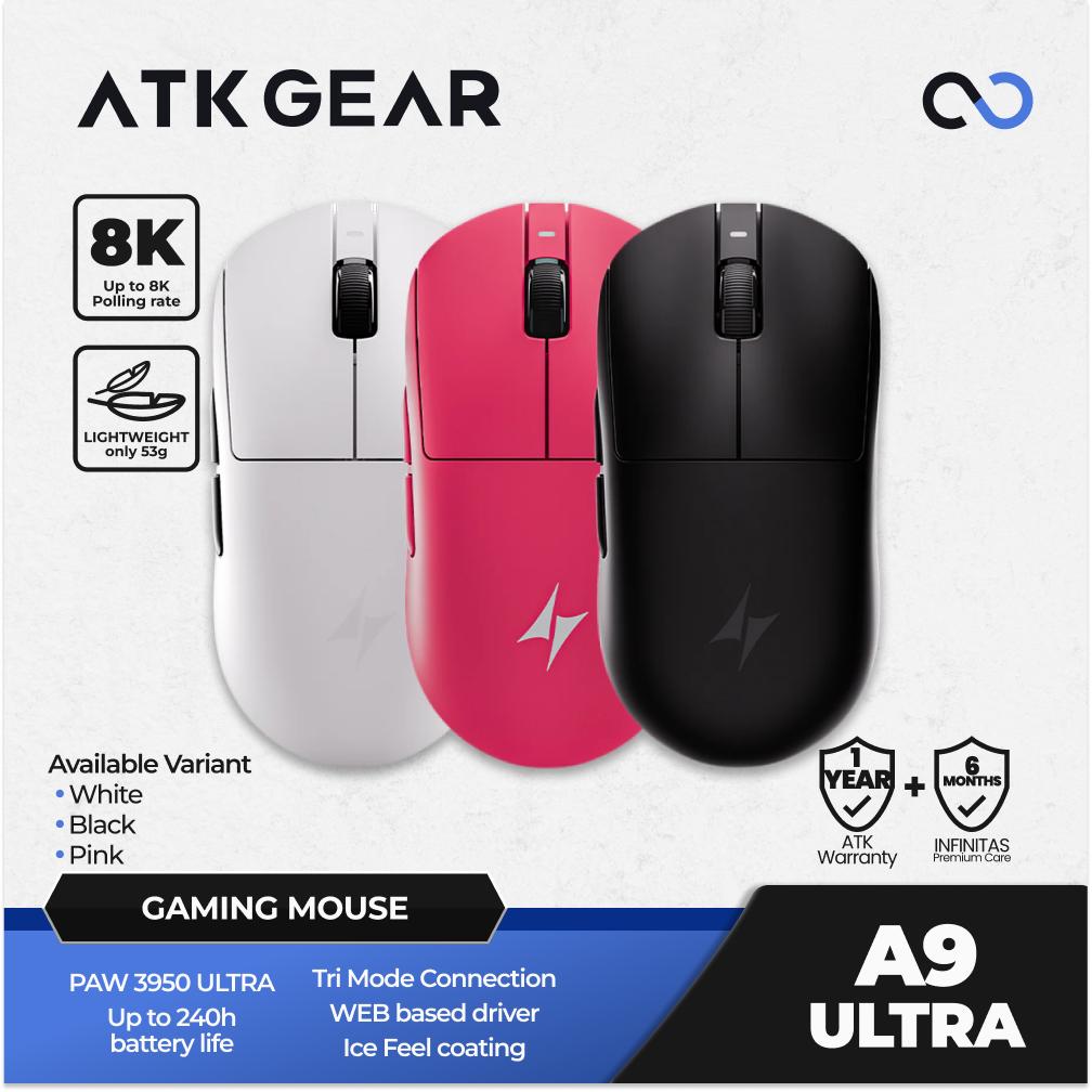 ATK A9 ULTRA 8K Wireless Light Weight PAW3950Ultra Gaming Mouse