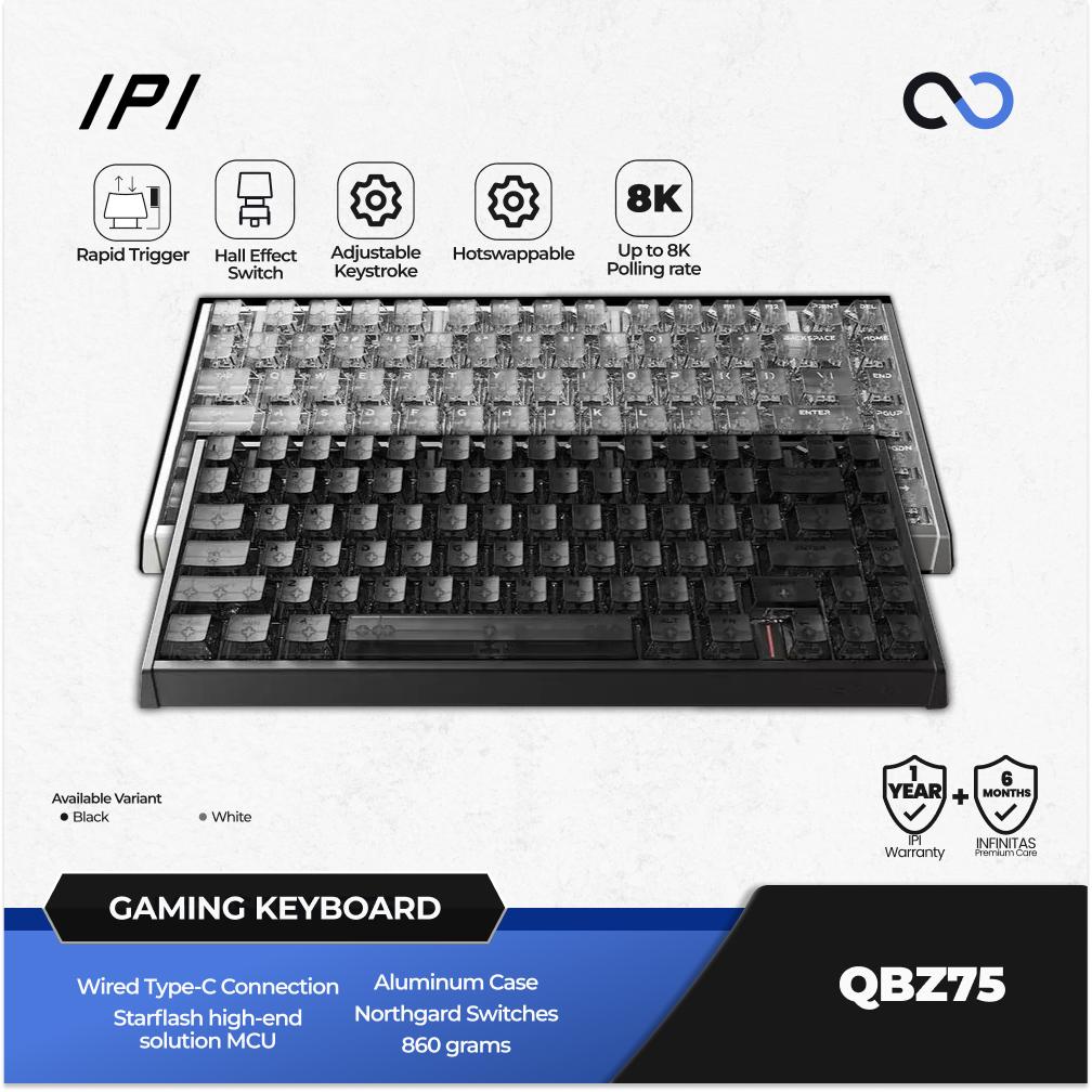 IPI QBZ75 HE 8K Hall Effect 75% Magnetic Keyboard Rapid Trigger SOCD DKS Wooting