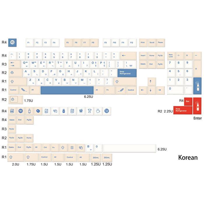 XVX Soy Milk Keycaps Cherry Profile PBT Dye Sub Keycap 147-Keys