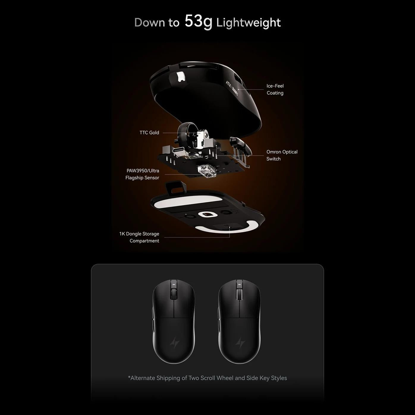 ATK A9 ULTRA 8K Wireless Light Weight PAW3950Ultra Gaming Mouse