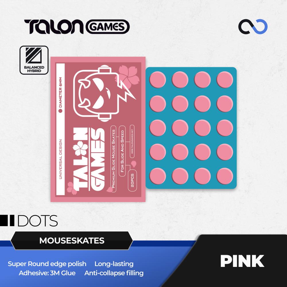 TALONGAMES Pink Dots Universal Mouse Feet / Mouse Skate PFTE for Cloth Mouse pad (Hybrid)