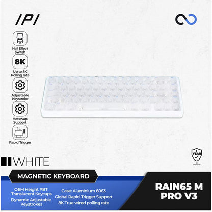IPI Rain65 M PRO V3 8K Hall Effect Aluminum 65% Keyboard Rapid Trigger SOCD Wooting