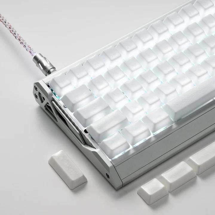 XVX Crazed White Ceramic Keycaps Cherry Profile Double Shot Shine Through Al2O3 Alumina Keycap 120-Keys