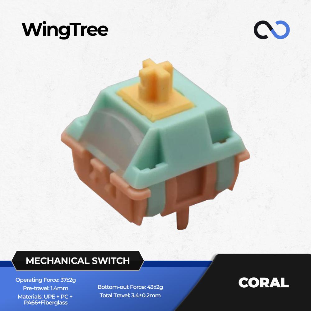 WingTree Coral Pre-Lubed Mechanical Keyboard PCB Mount Switch (Linear) by Ruben
