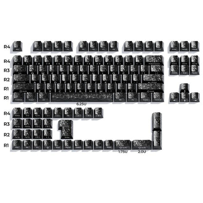 XVX Forged Carbon-Look Black Smart Kit Keycaps Cherry Side Profile Dye sub PC Keycap 119-Keys