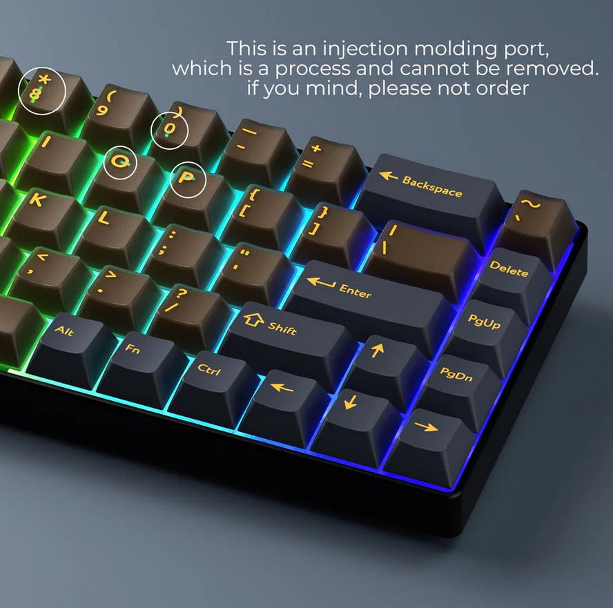 XVX Rustlight Retro / Quantum Light Keycaps Cherry Profile PBT+PC Double Shot Keycap 216-Keys