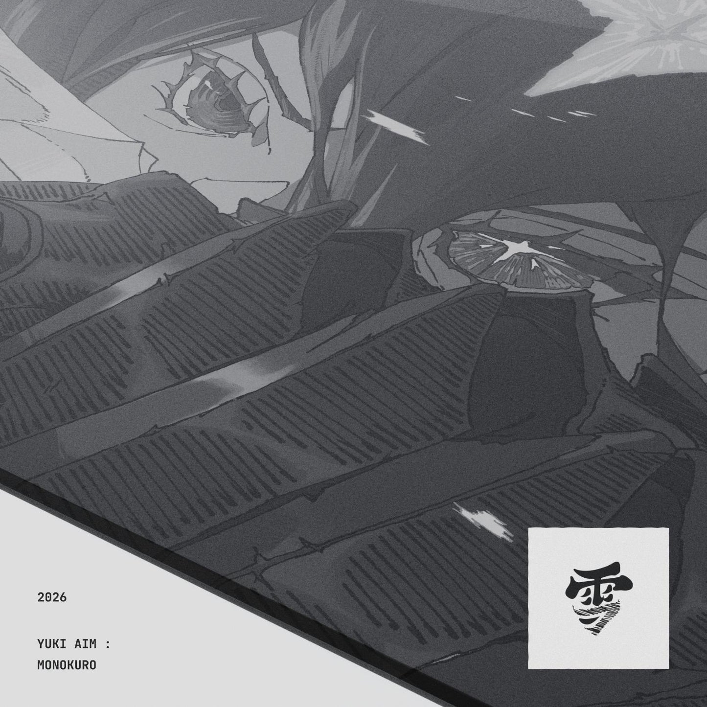 Yuki Aim Monokuro Glass Limited Edition Silicone Base Gaming Glass Mousepad Kaca (Hybrid-Speed)