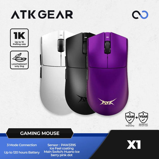 ATK X1 Blazing Sky 8K Wireless Light Weight PAW3395 Gaming Mouse Viper V3 Pro Shape