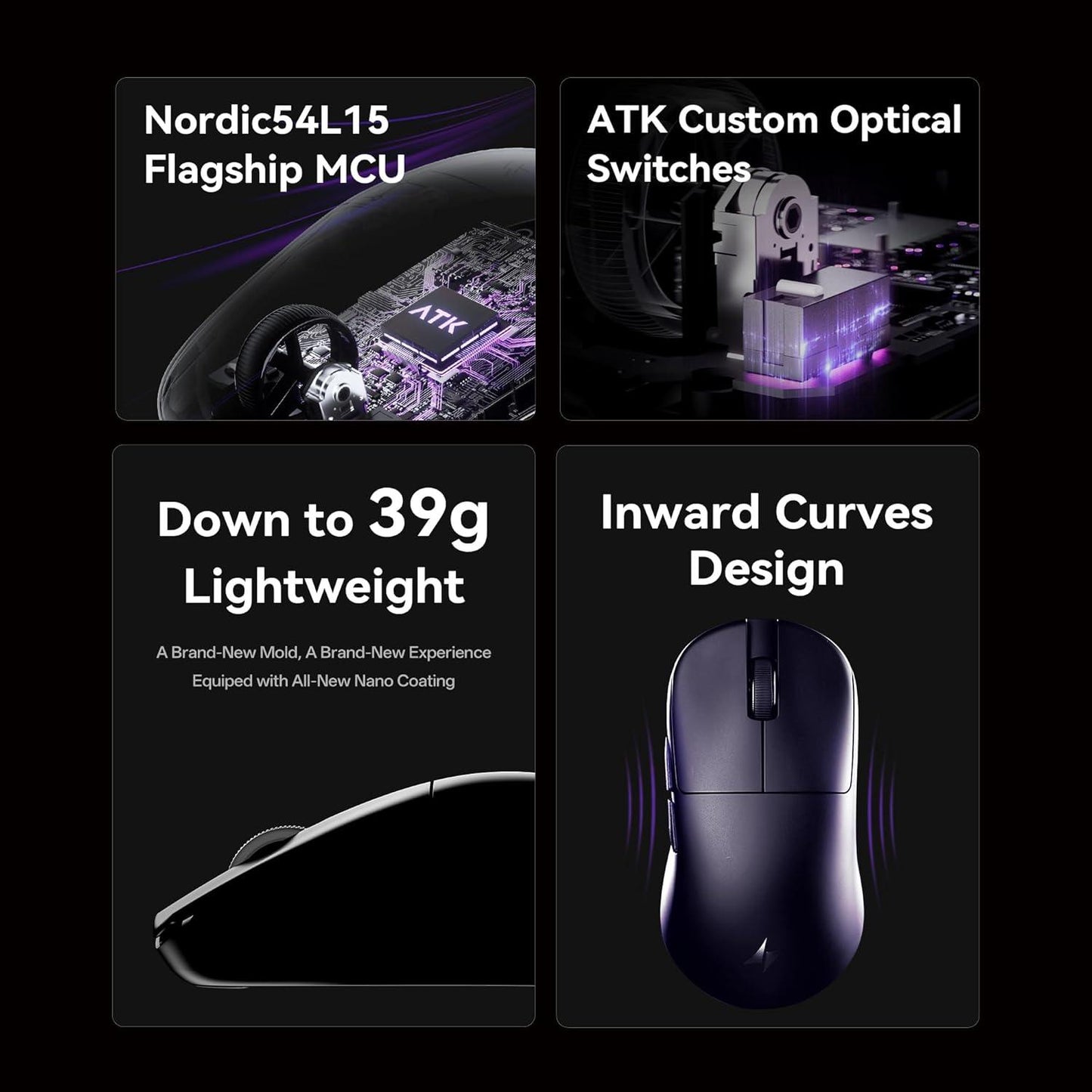 ATK U2 V2 Blazing Sky 8K Wireless Light Weight PAW3950 ULTRA Gaming Mouse Zowie U2 Shape