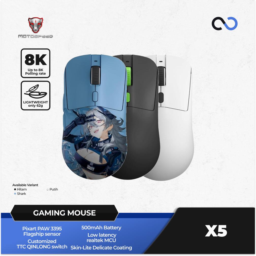 MOTOSPEED X5 8k Super Light Wireless PAW3395 Gaming Mouse