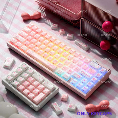 XVX Melody Jelly Sanrio Theme Keycaps OEM Profile Side-Print Double Shot+UV Print Shine Through PC+ABS Keycap 127-Keys