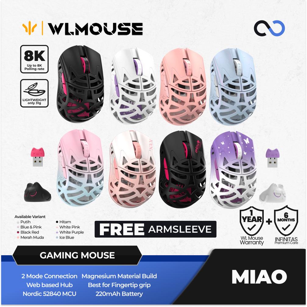WLMouse Miao 8k Wireless Ultra Light Magnesium PAW3950 HS Finger tip Gaming Mouse