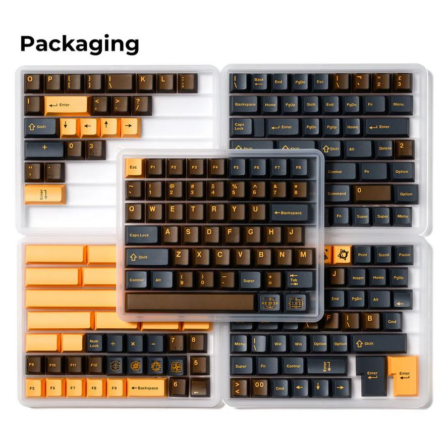 XVX Rustlight Retro / Quantum Light Keycaps Cherry Profile PBT+PC Double Shot Keycap 216-Keys