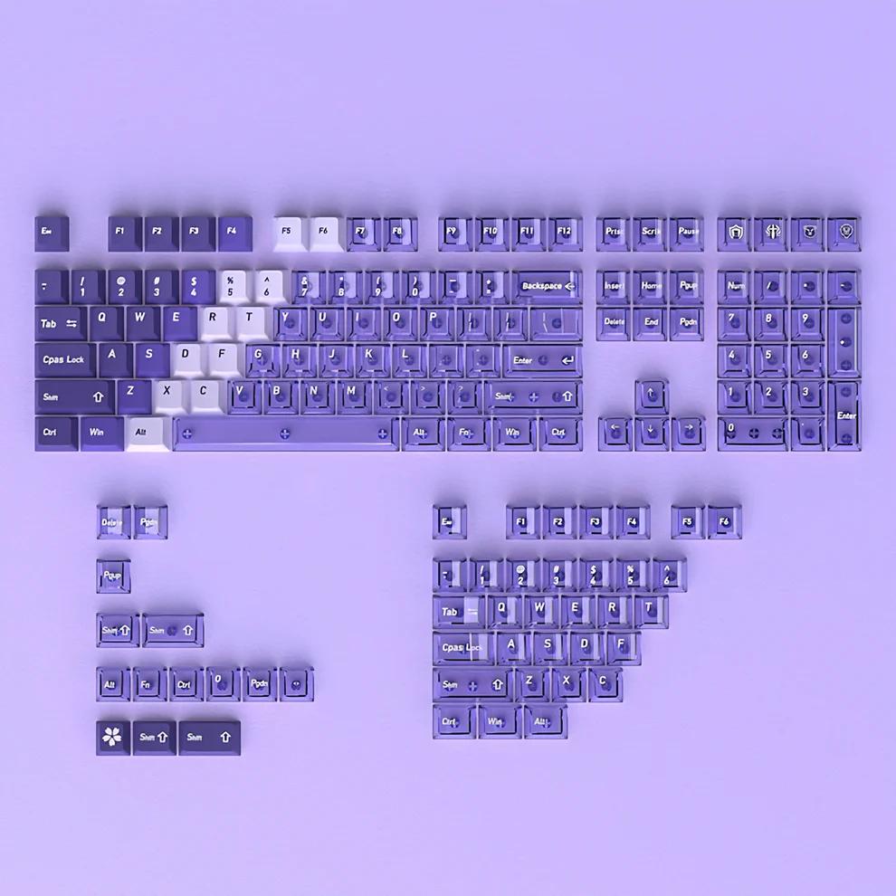 Infinitas Lilac Gradient Cherry Keycaps Profile Dye Sub / UV Printing PBT+PC Keycap 154-Key