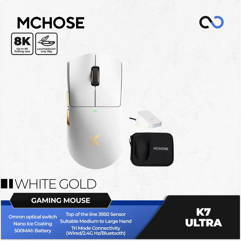 MCHOSE K7 Ultra 8K Wireless Ultra Light Weight PAW3950 TI Gaming Mouse Viper V3 Pro Shape