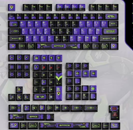 PIIFOX Completion Plan EVA-01 Keycaps Cherry Profile Dye Sub PBT Keycap 146-Keys