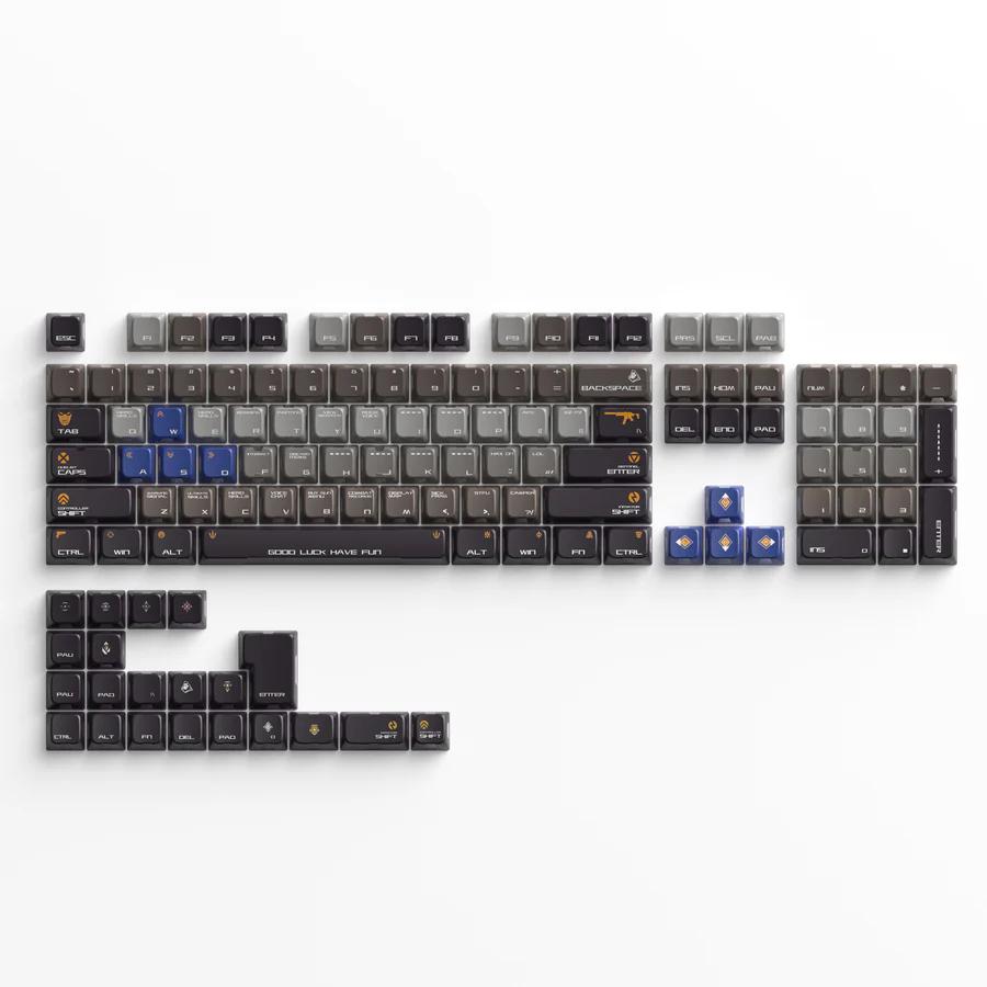 XVX Valorant Theme Blue Keycaps XVX-Lighthouse Profile Shine Through Double shot Dye sub PBT+PC Keycap 125-Keys