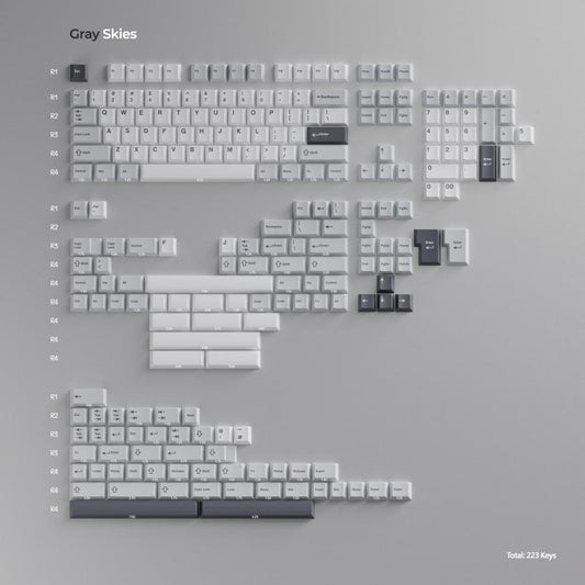 Wuque Studio WS Gray Skies Keycaps Cherry Profile Doubleshot PBT Keycap 223-Keys