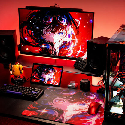 ATK Crimson Poron Base NON-COATED Gaming Glass Mousepad Kaca (Speed)