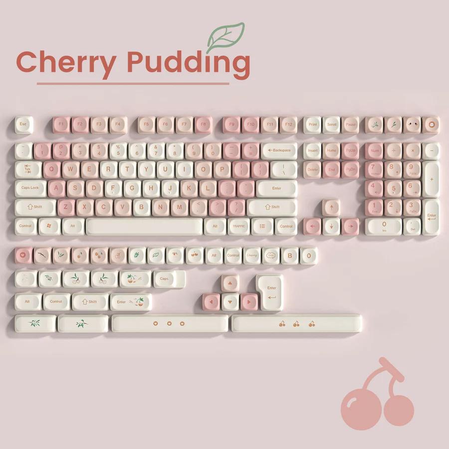 XVX Cherry Pudding MOA Profile Keycap Dye-Sub PBT Plastic Keycaps (140 / 142-Key)