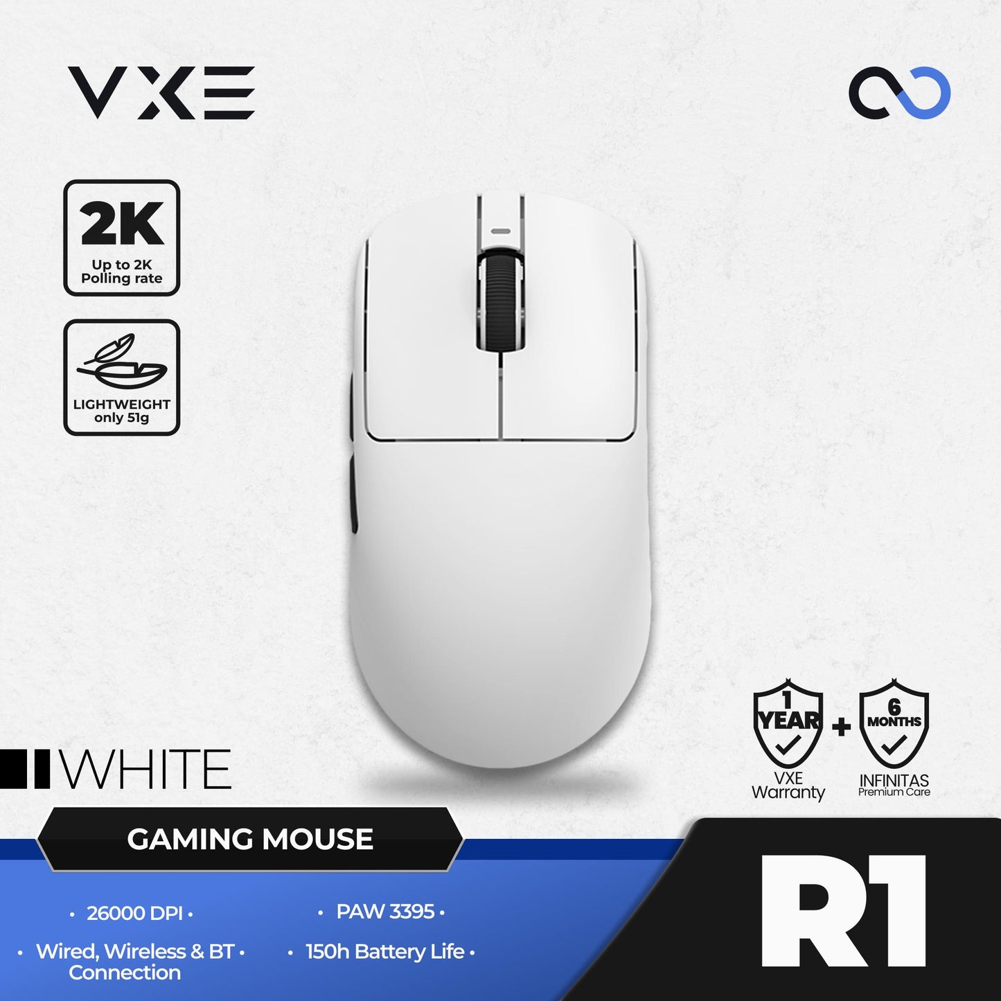 VXE R1 1K Wireless Light Weight Gaming Mouse