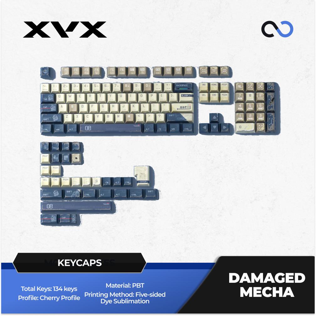 XVX Battle-Scarred Mecha Keycaps Cherry Profile Dye sub PBT Keycap 134-Keys