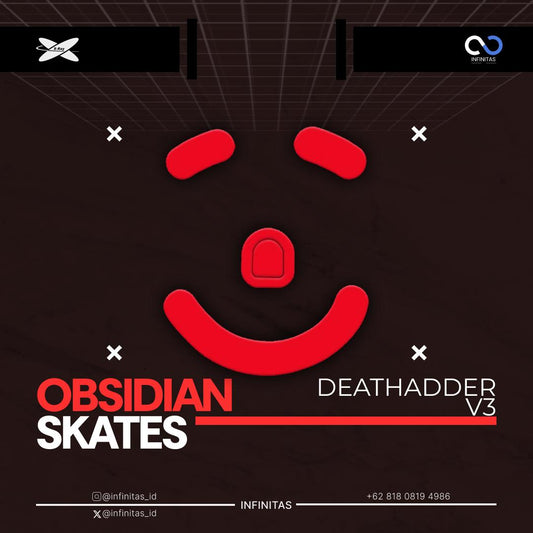 XRaypad Obsidian Razer DeathAdder V3 Pro PTFE Mouse Feet / Mouse Skate for Glass pad (Control)