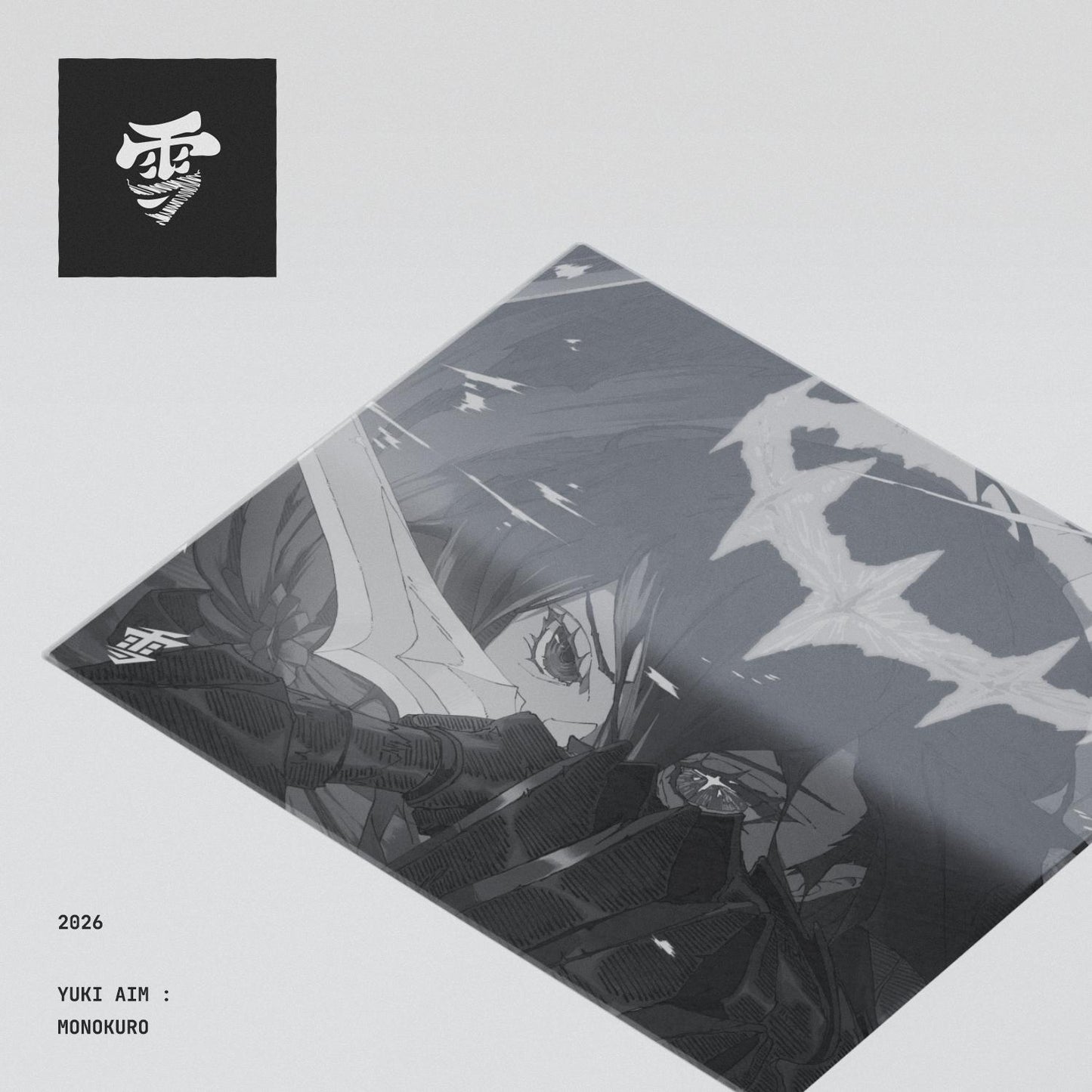 Yuki Aim Monokuro Glass Limited Edition Silicone Base Gaming Glass Mousepad Kaca (Hybrid-Speed)