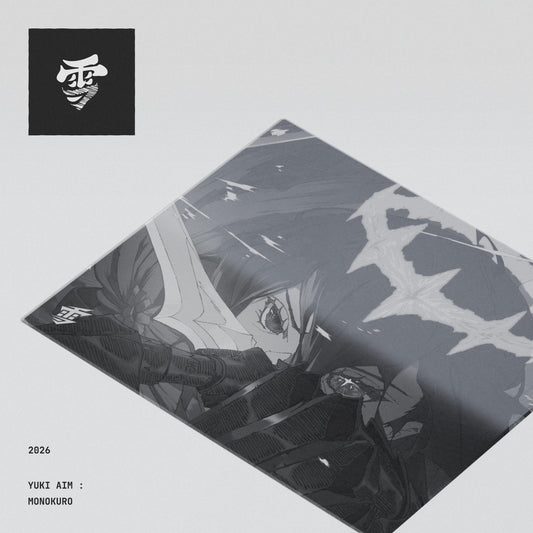 Yuki Aim Monokuro Glass Limited Edition Silicone Base Gaming Glass Mousepad Kaca (Hybrid-Speed)