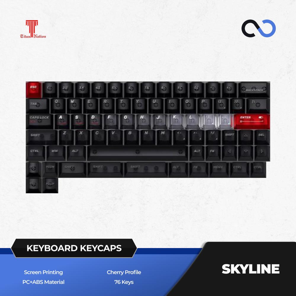 Titan Nation SKYLINE Keycaps Cherry Profile UV Screen Print PC+ABS Keycap 76-Keys