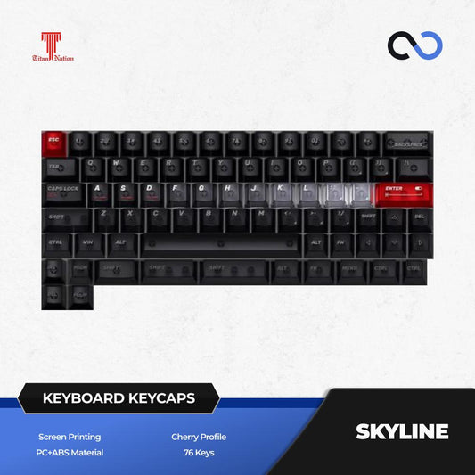 Titan Nation SKYLINE Keycaps Cherry Profile UV Screen Print PC+ABS Keycap 76-Keys