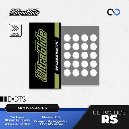 Meow Gaming Gear UltraGlide RS Dots Universal Mouse Feet / Mouse Skate PTFE (Speed)