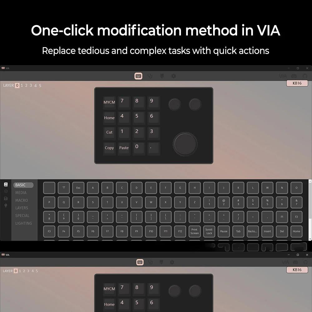 MMD KM16 PRO Aluminum Gasket Mechanical Keyboard for Designer PS PR AI Office Macro pad