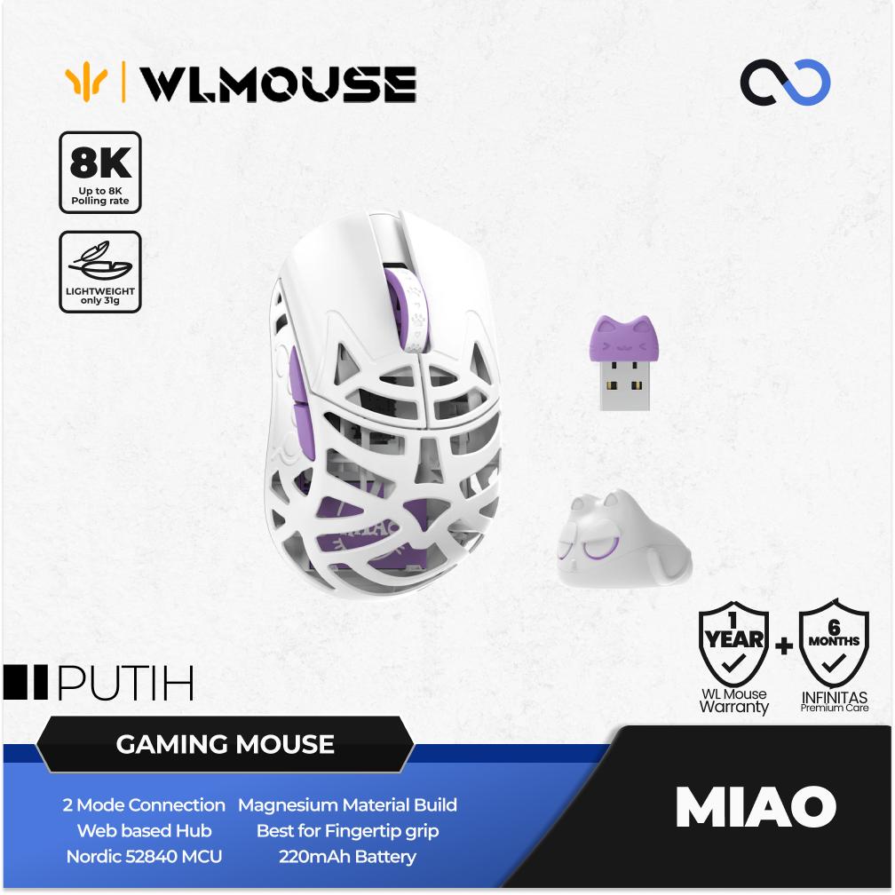 WLMouse Miao 8k Wireless Ultra Light Magnesium PAW3950 HS Finger tip Gaming Mouse