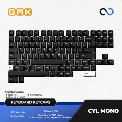 GMK CYL MONO Keycaps Cherry Profile Doubleshot + UV Print ABS Keycap 117+11-Keys