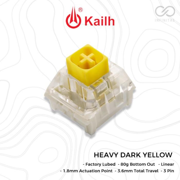 Kailh Box Heavy Dark Yellow Lubed mechanical keyboard switch (Linear)