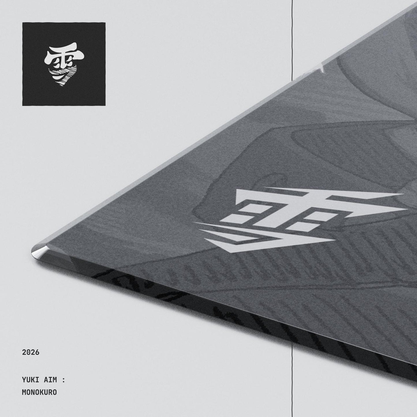 Yuki Aim Monokuro Glass Limited Edition Silicone Base Gaming Glass Mousepad Kaca (Hybrid-Speed)