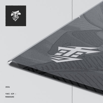 Yuki Aim Monokuro Glass Limited Edition Silicone Base Gaming Glass Mousepad Kaca (Hybrid-Speed)