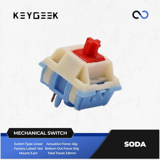 Keygeek Soda Pre-Lubed Mechanical Keyboard PCB Mount Switch (Linear) by Soulcat