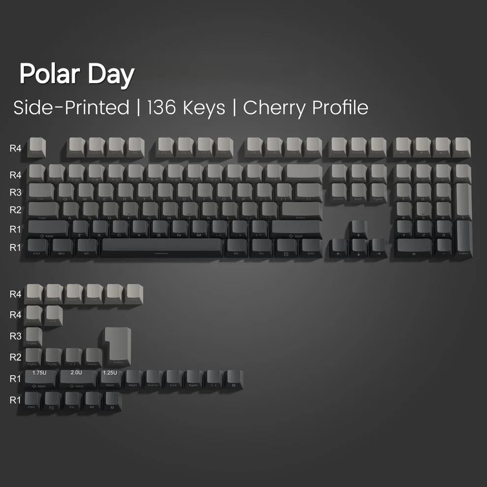 Infinitas Polar Day Gradient Keycaps OEM Side Profile Double Shot Shine Through PBT Keycap 136-Keys