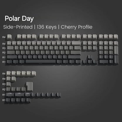 Infinitas Polar Day Gradient Keycaps OEM Side Profile Double Shot Shine Through PBT Keycap 136-Keys