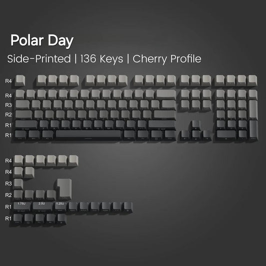 Infinitas Polar Day Gradient Keycaps OEM Side Profile Double Shot Shine Through PBT Keycap 136-Keys
