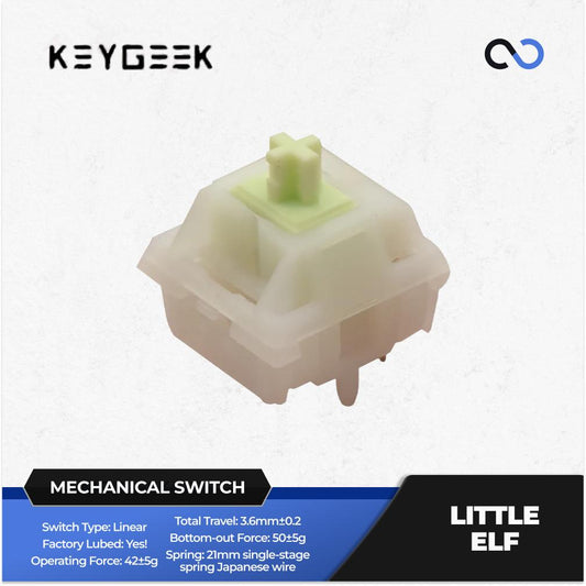 Keygeek Little Elf Pre-Lubed Mechanical Keyboard PCB Mount Switch (Linear) by Dino Lab