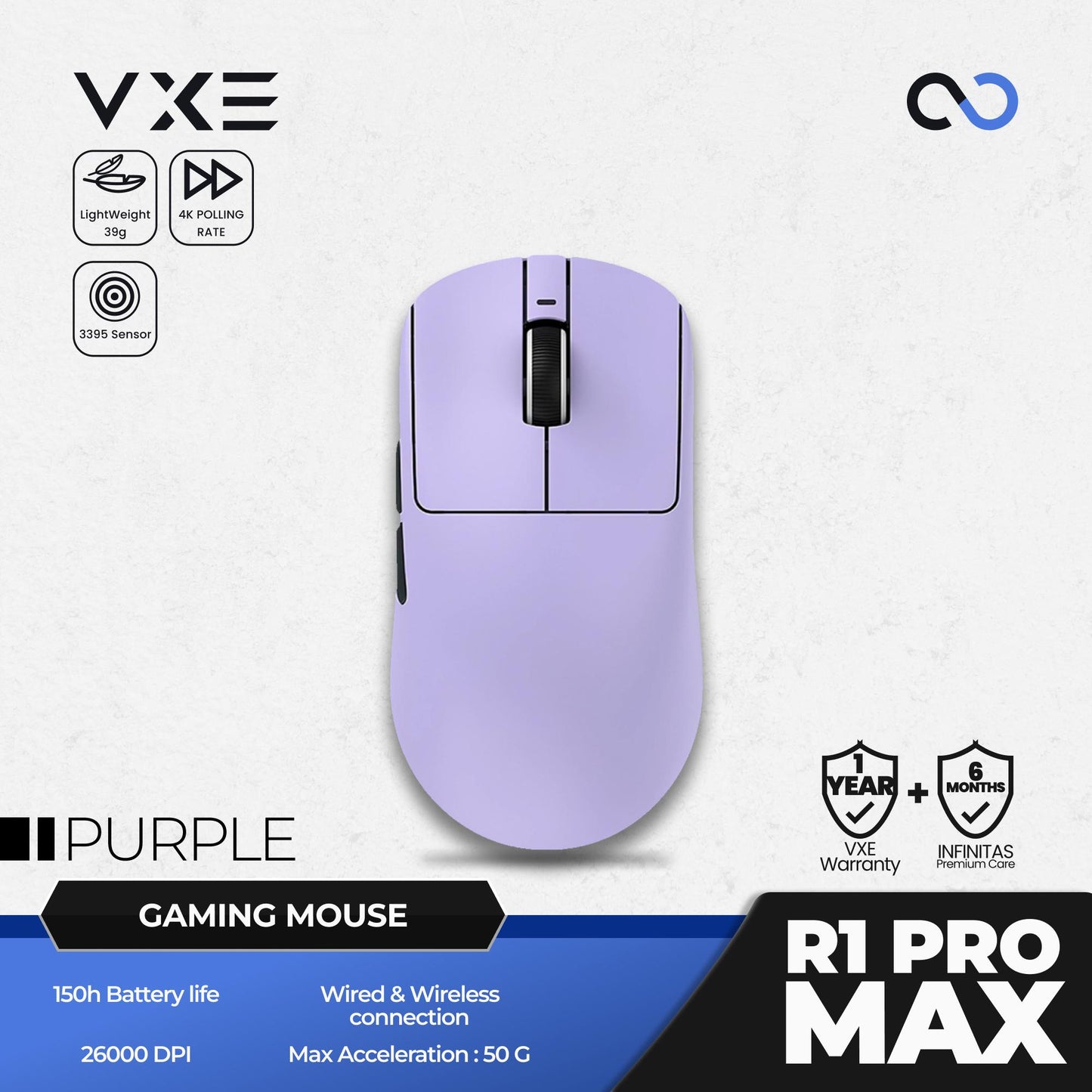 VXE R1 PRO MAX 4K Wireless Light Weight Gaming Mouse
