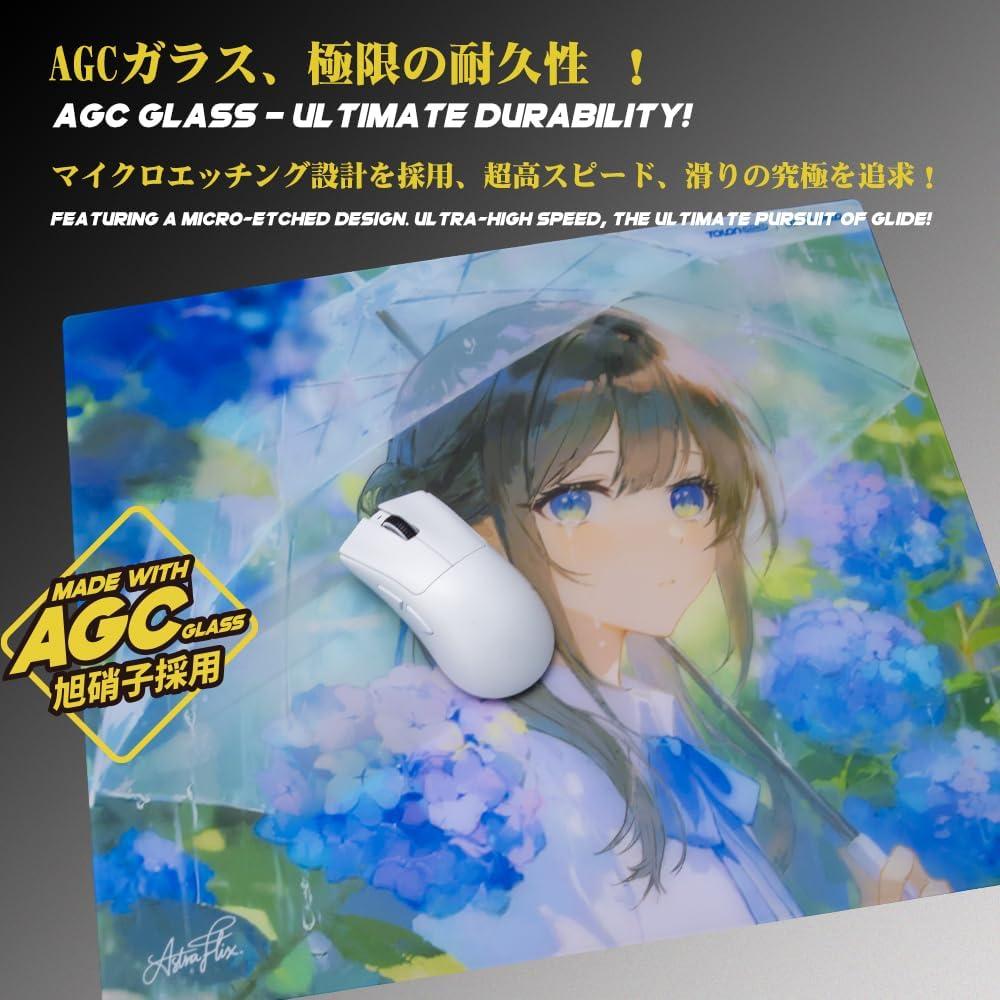 Talongames Ultrapad Nagisa Poron Base AGC Japanese CNC Tempered Glass Gaming Mousepad Kaca (Hybrid-Control)