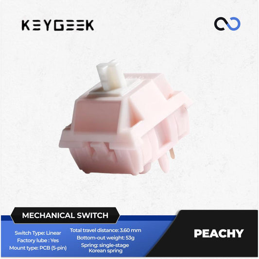 Keygeek Peachy Pre-Lubed Mechanical Keyboard PCB Mount Switch (Linear) by XLLAB