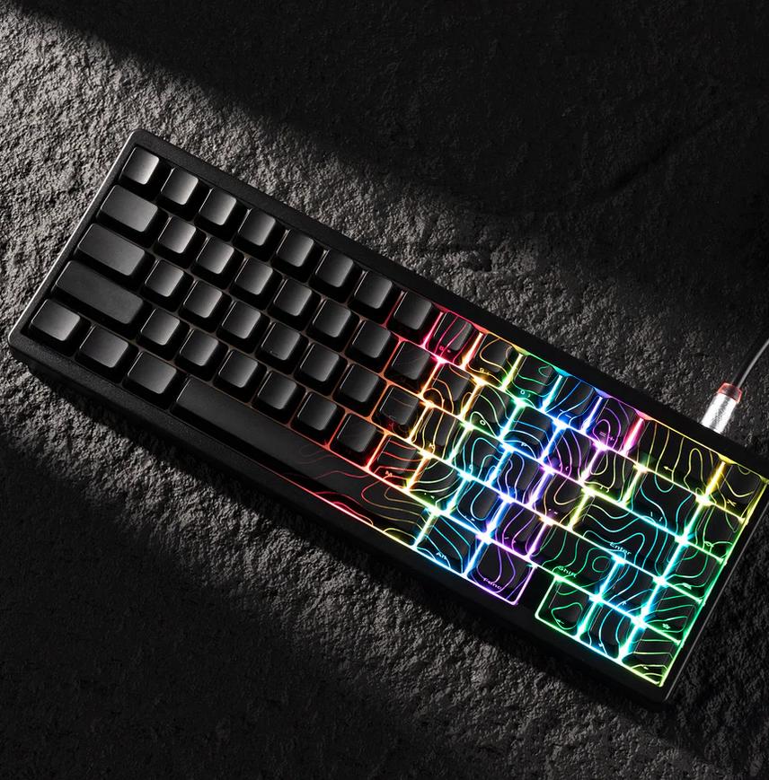 XVX Phantom Black Topographic Keycaps OEM Profile IMD-tech Keycap 118-Keys