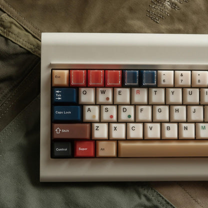 XVX Frost Mixed Retro 100 / Soft White Jade Keycaps Cherry Profile Double Shot + UV Spray Shine Through PBT+PC Keycap 135-Keys