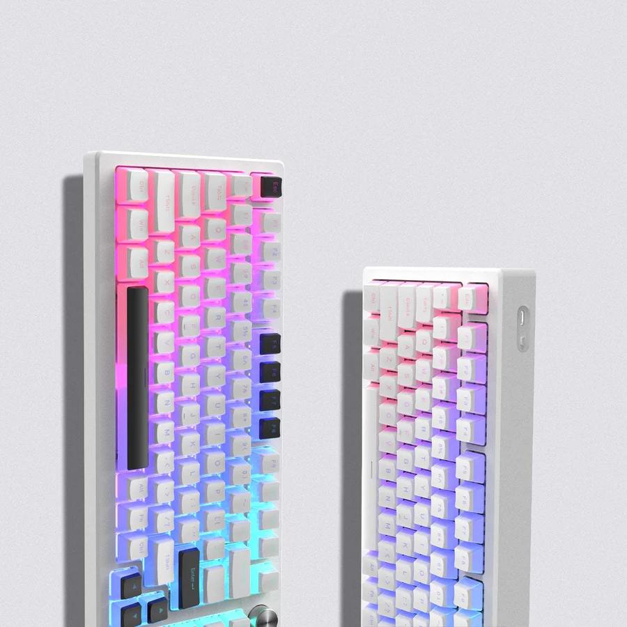 XVX White On Black / WOB Pudding Keycaps OEM Profile Double Shot Shine Through PBT Keycap 165-Keys