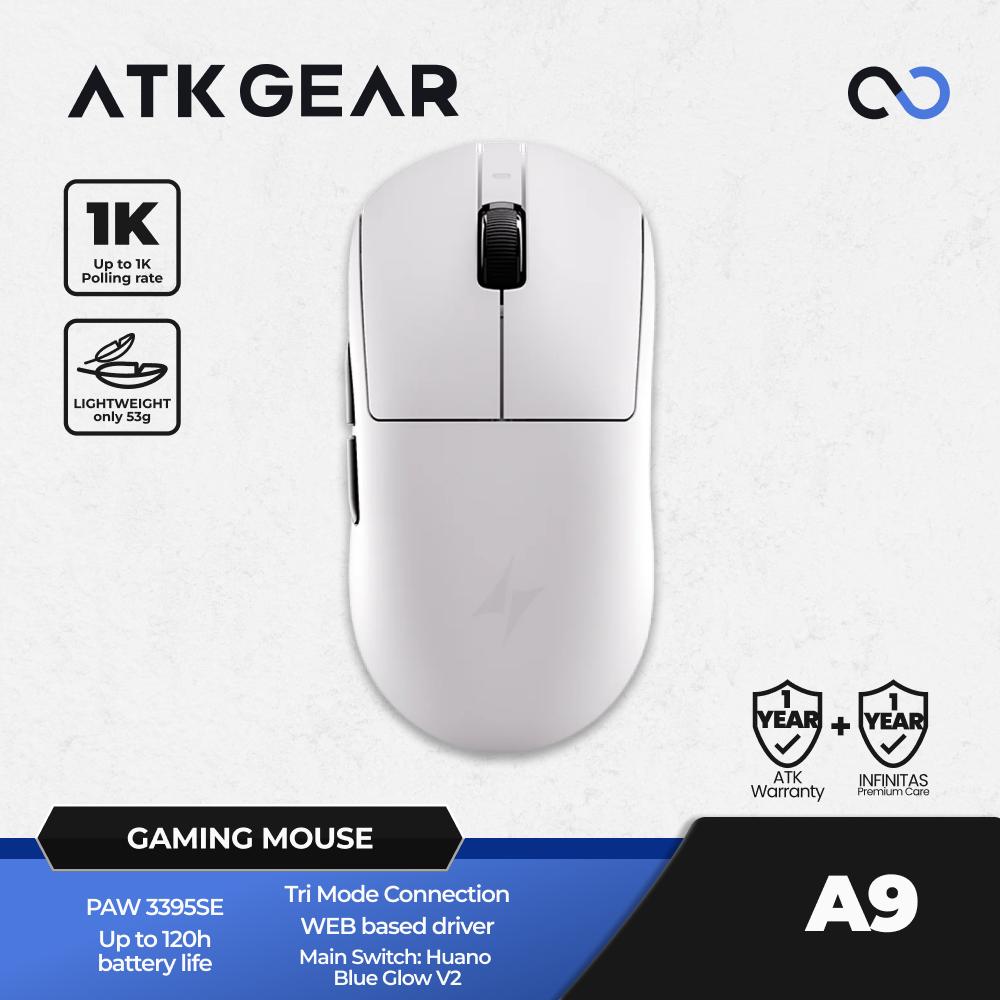 ATK A9 Wireless Light Weight PAW3395SE Gaming Mouse GPX shape